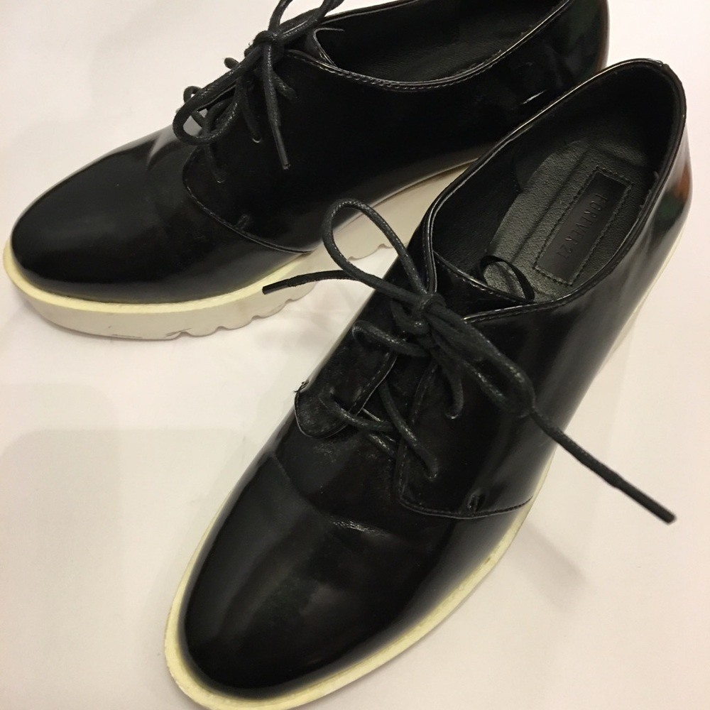 Platform Black Lace Up Shoe